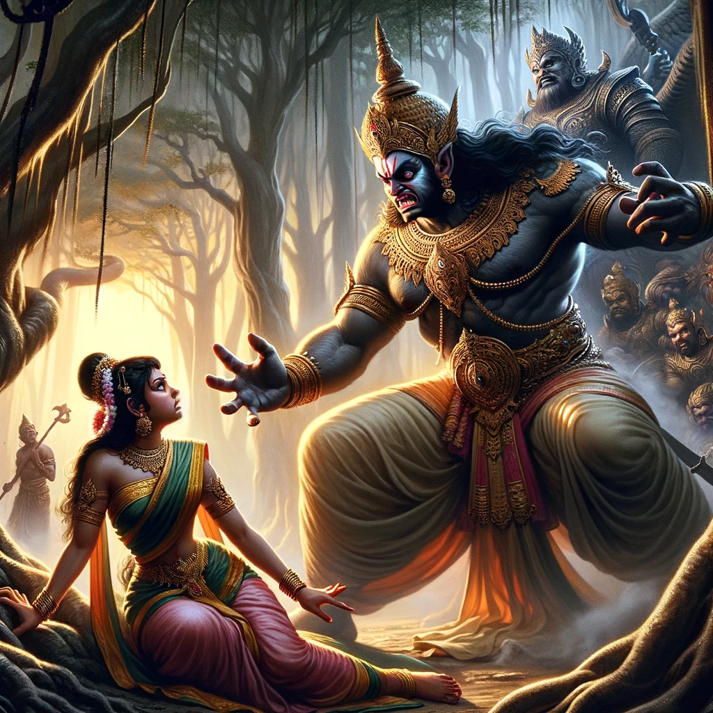 Ravana Frightens Sita with Rama’s Head